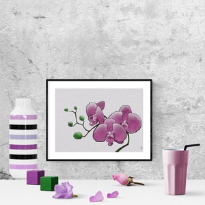 Orchid Watercolor Floral Wall Art (Printable)