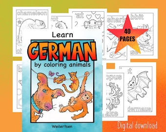 German Learning: Animal Coloring Book for Bilingual Kids (PDF)