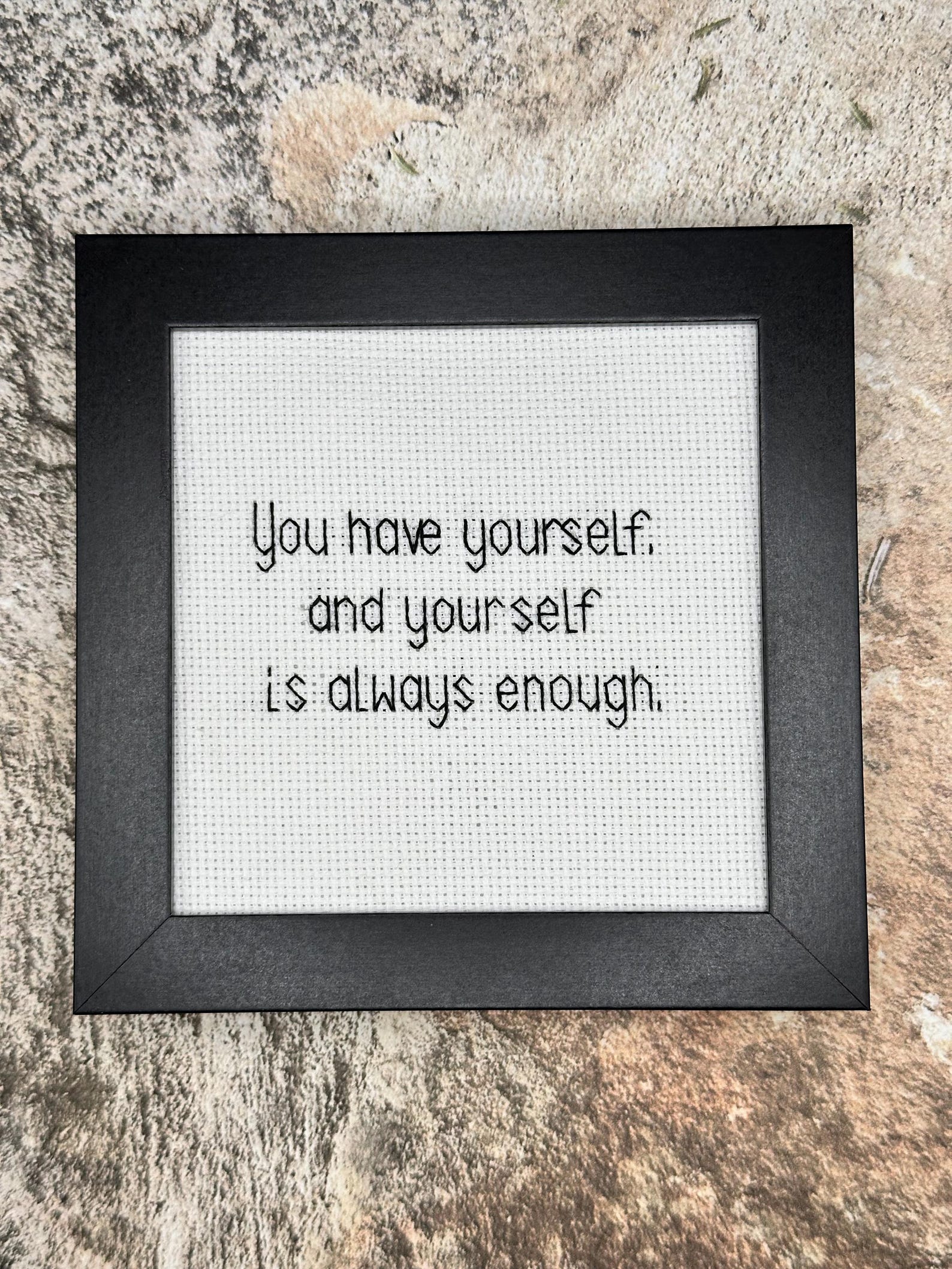 you-are-enough-cross-stitch-inspirational-quote-wall-decor-handmade