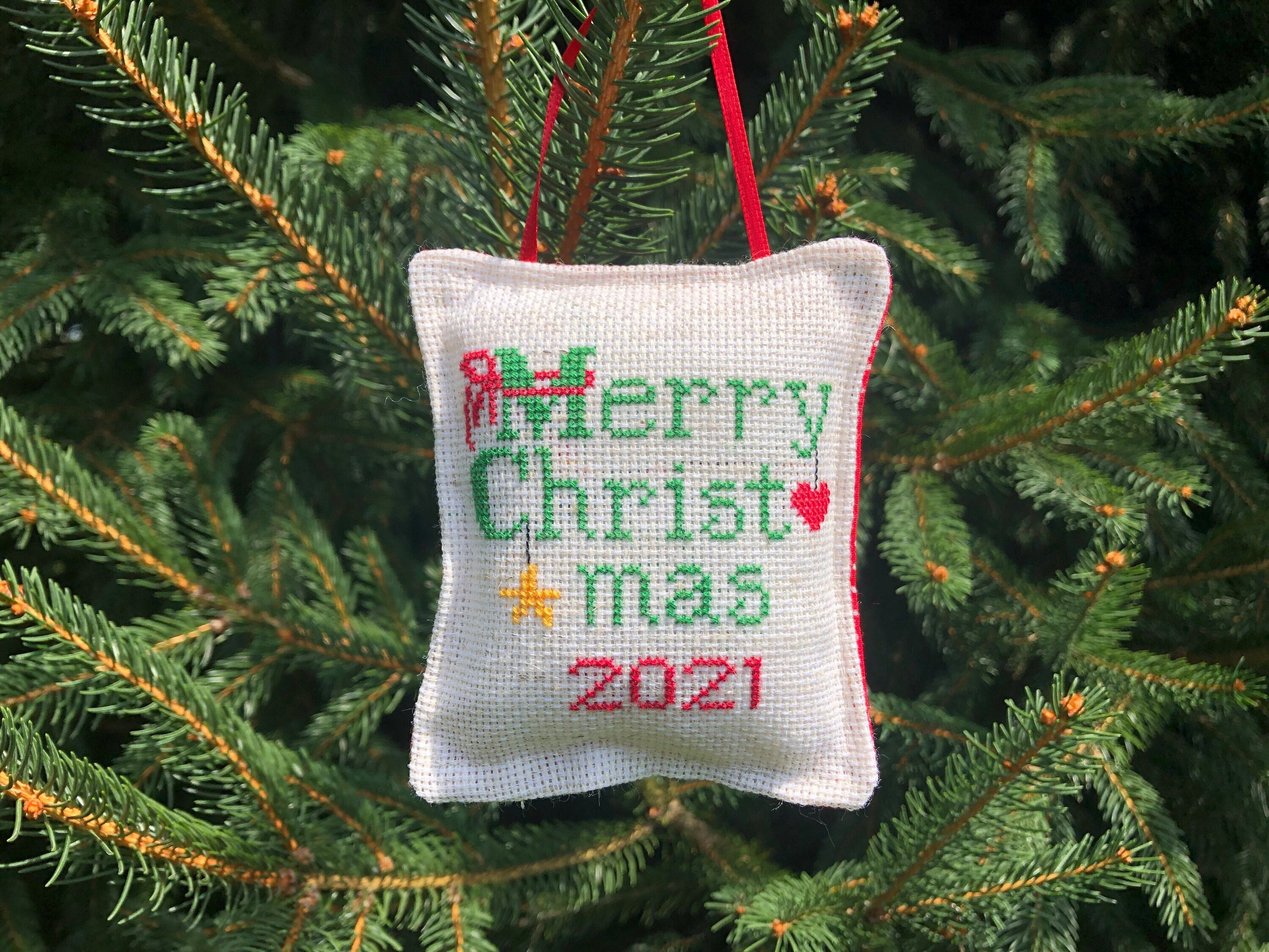 Merry Christmas Dated Ornament Etsy