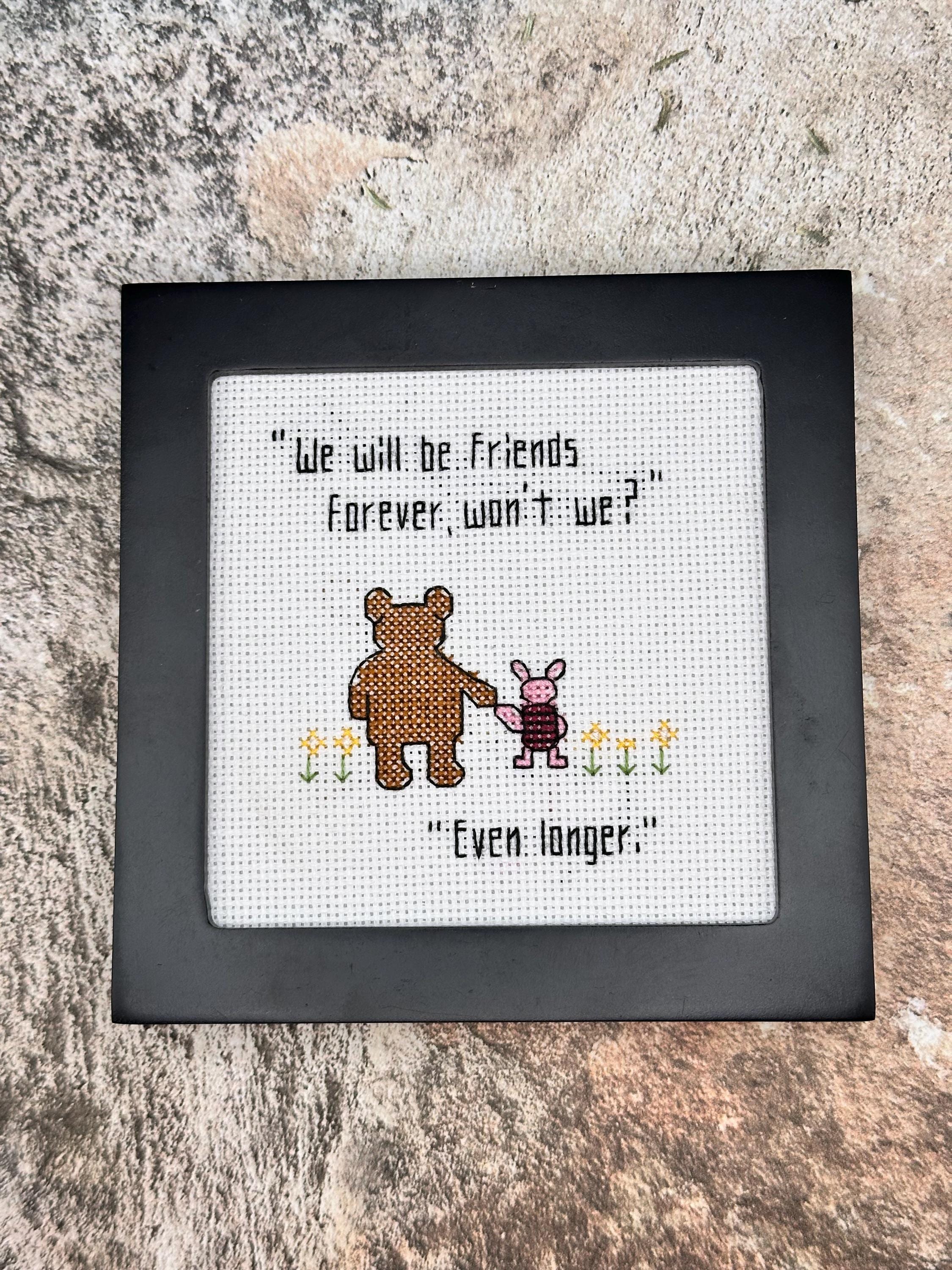 Vintage Winnie the Pooh Cross Stitch: Friendship Quote Gift