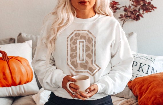 Letter Q Leopard Varsity Monogram 