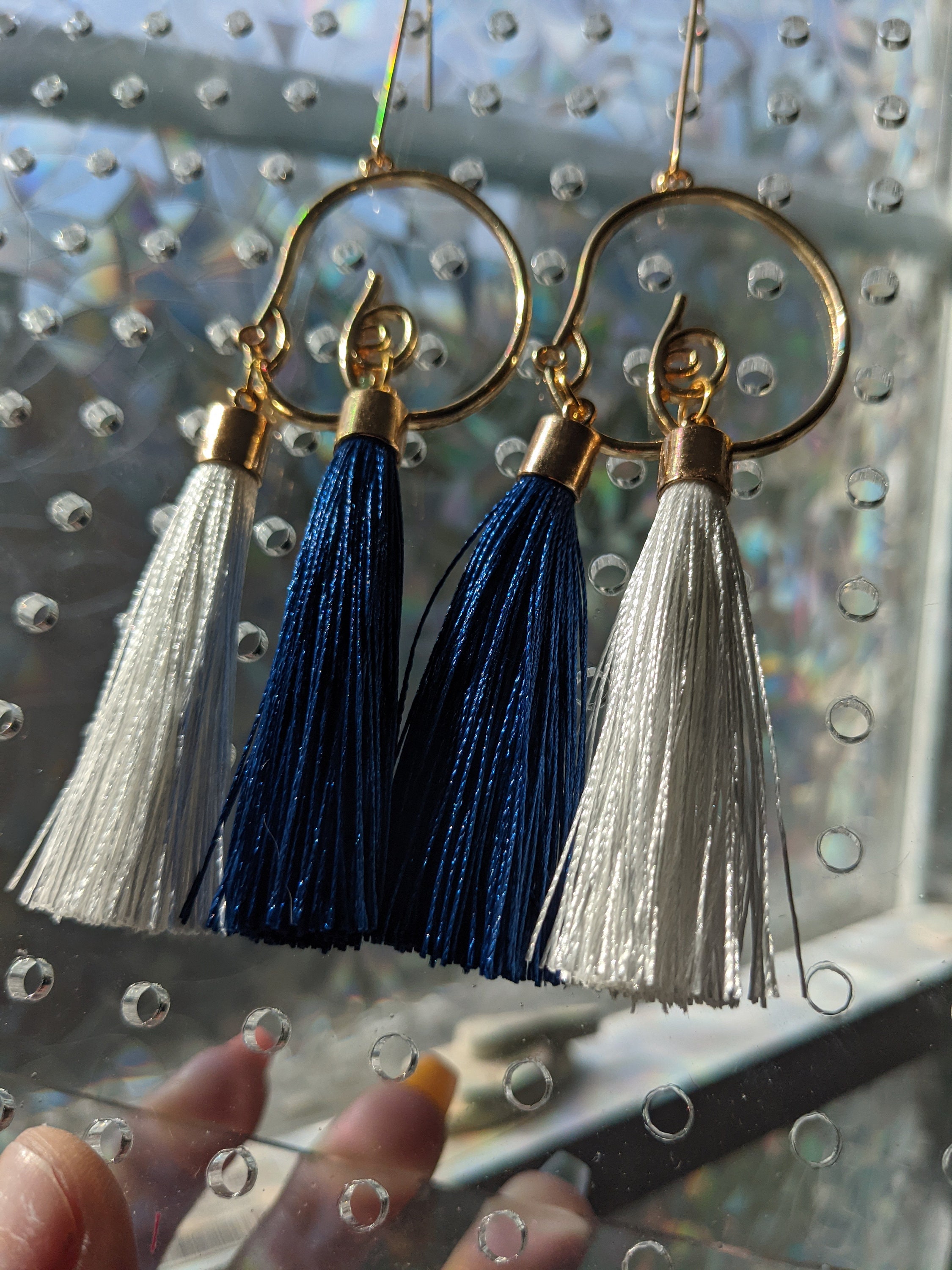 UK BLUE LONG Fun Nipple Tassel Pierced Nipple Earrings Etsy