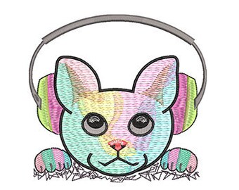 Rave Kitty Listening to Music