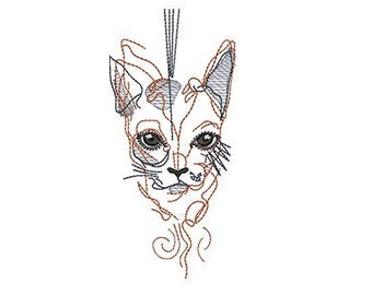 Cat Outline with Big Eyes