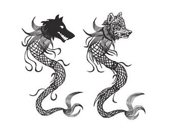 Dacian wolf totem / machine embroidery design / Two models