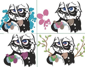 Pack of four Pandas embroidery design