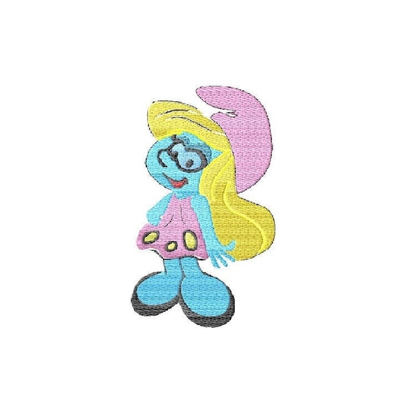 Smurfette (La Schtroumpfette) female character from the comic strip The Smurfs / embroidery design instant download