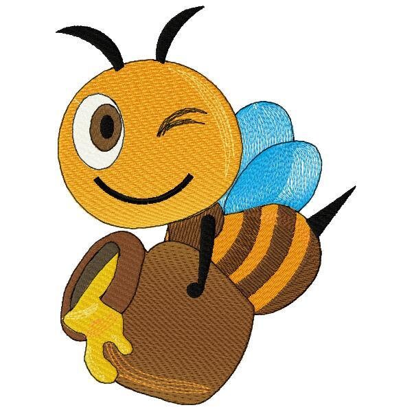 Winking bee with jar full of honey  instant download  etsy uk
