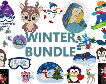 The coolest winter bundle for digital embroidery machines / get over 20 models for the cheapest price online / Snow / Christmas / holidays