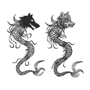 Two models Dacian wolf totem instant download machine embroidery design