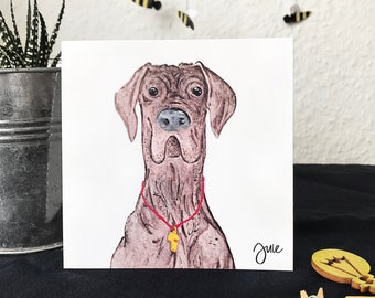 Square postcard "Dog Tyson"
