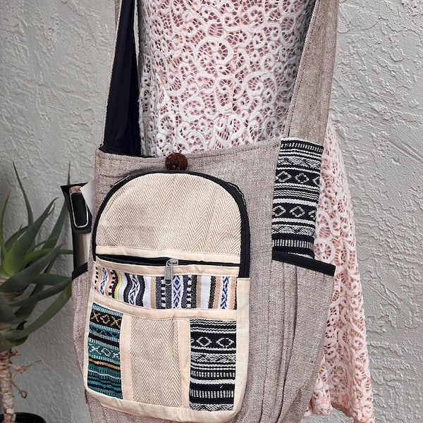 Back to school cotton crossbody bag,Laptop bag,Hippie crossbody bag