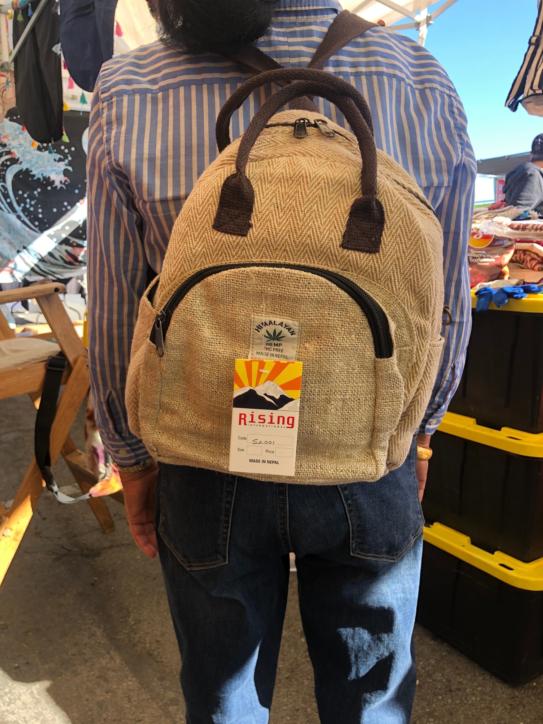 Mini Hemp Backpack,three in One Hemp Backpack,crossbody Bag 