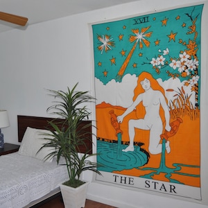 Tarocchi Card Arazzo La Stella Arazzo Boho Yoga Muro Sospeso Parete Decor Tovaglia Letto Spread Lenzuolo