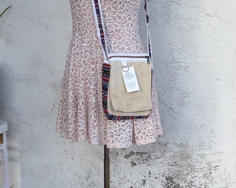 Hemp shoulder bag, sling bag,passport bag