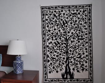 Suzani  tree of life,Embroidered tree of life,handmade wall hanging