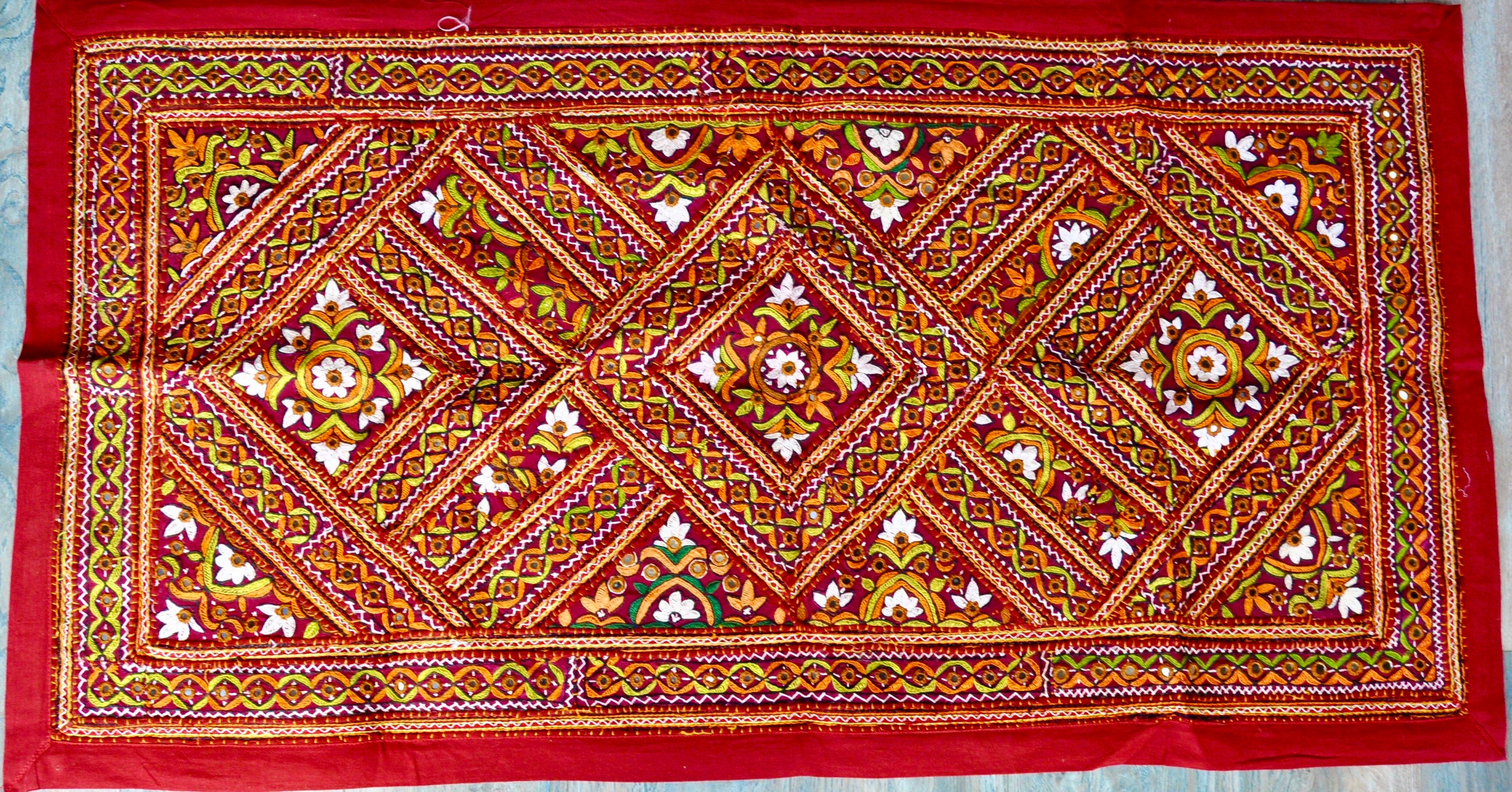 Detailed Tapestry Table Runner Embroidered Wall Hanging Etsy