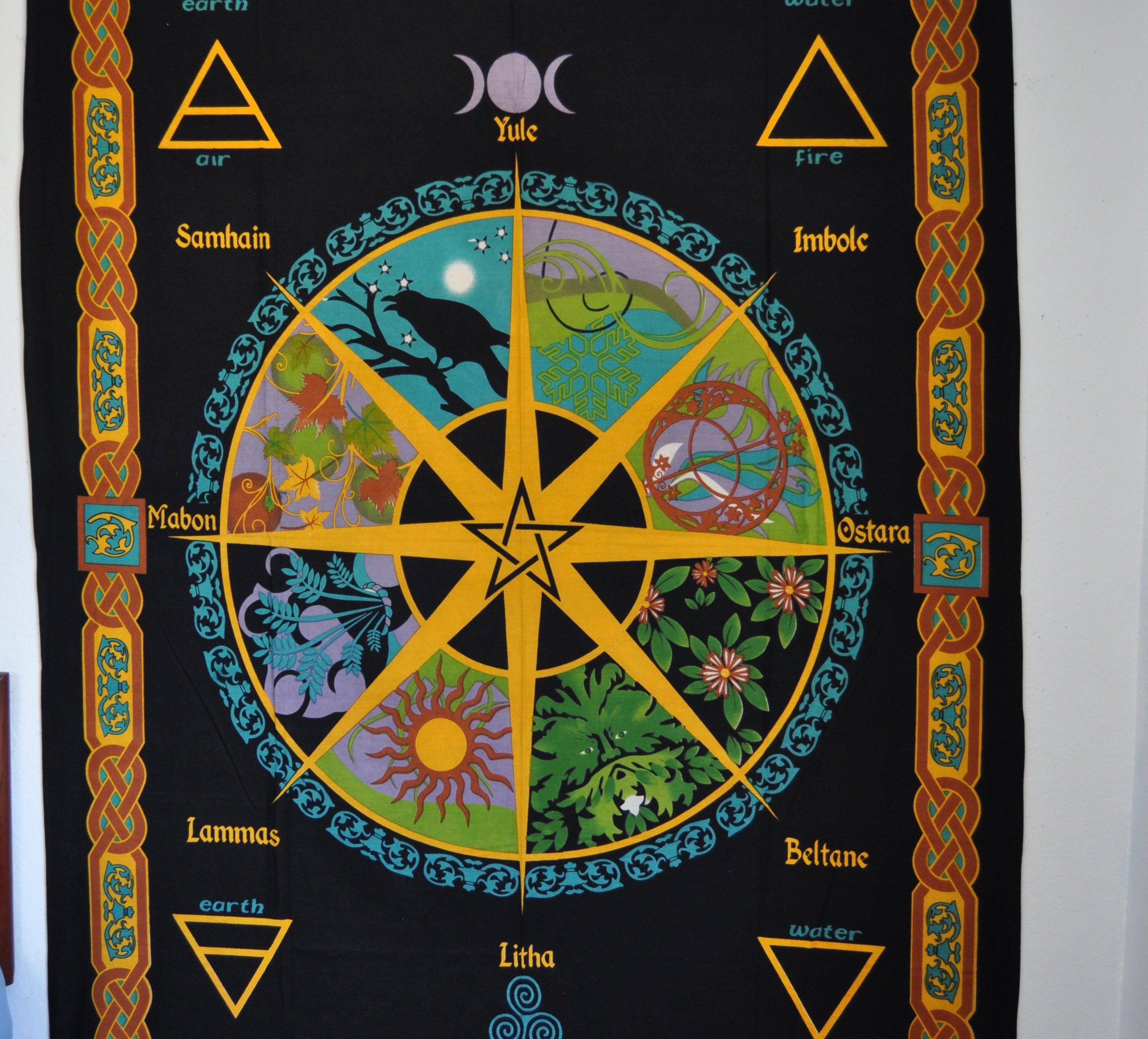 The Pagan calendar tapestry wheel of the year tapestryPagan Etsy