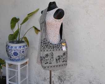 elephant design shoulder bag, crossbody bag,Hippie bag