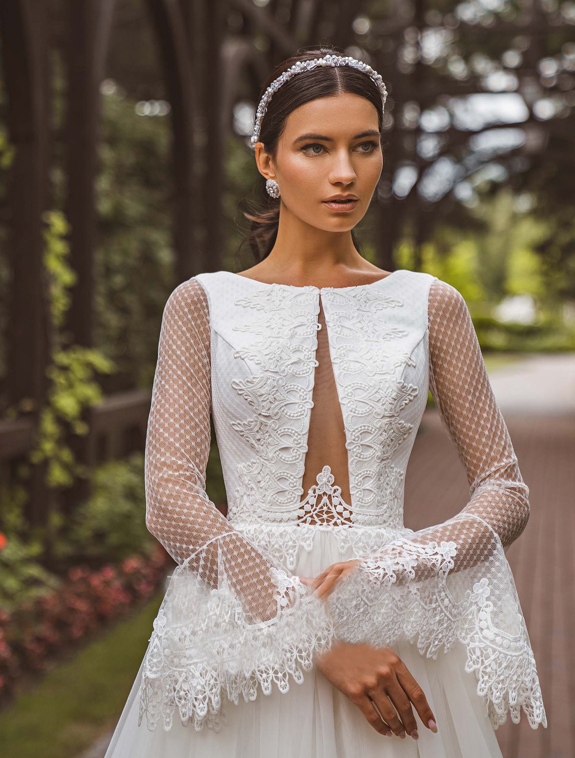 Elegant Long Sleeves Wedding Dress Embroidered Long Sleeves - Etsy