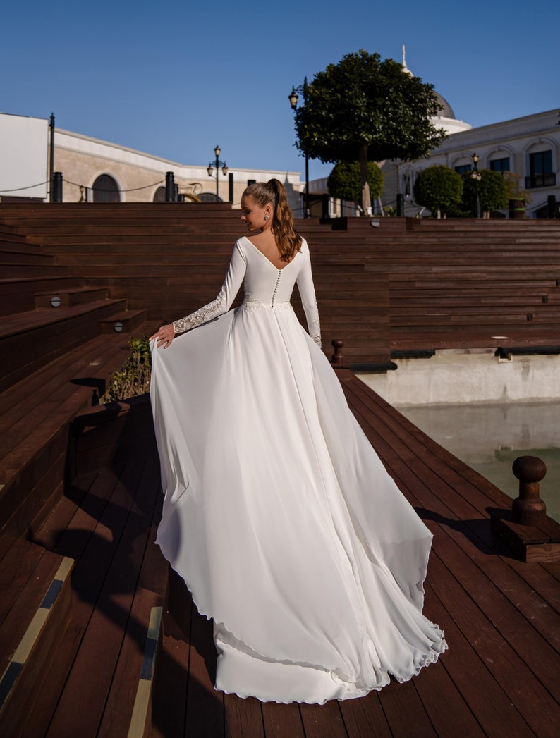 A-line Wedding Dress Elegant Wedding Dress Minimalistic - Etsy