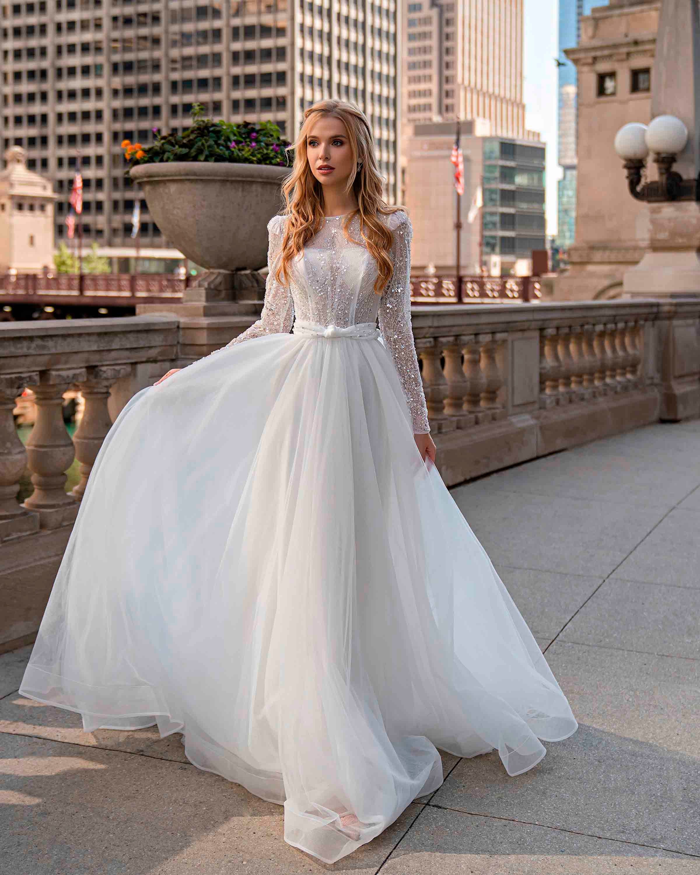 long white wedding dress