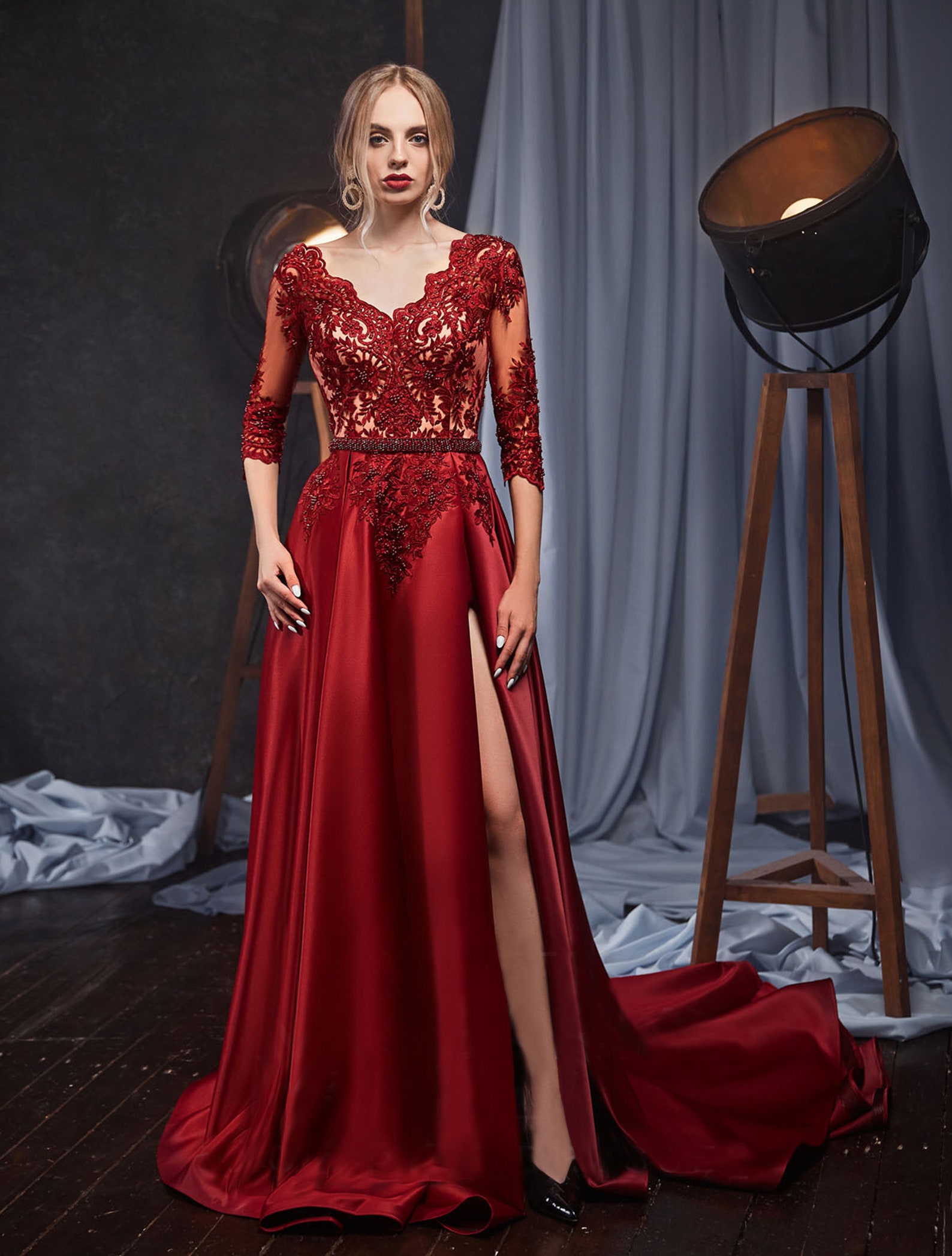 Prom Luxury Dress Eveninglong Sleeves Dress Alternative Etsy