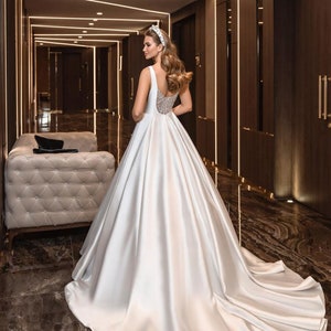 Romantic Open Back Wedding Dress Elegant Wedding Dress Boho - Etsy