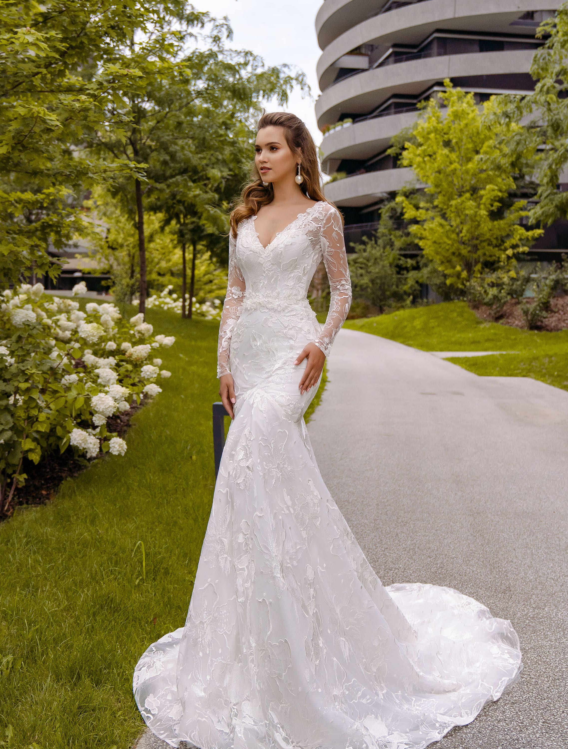 Long Sleeves Wedding Dress Wedding Gown Tulle Wedding Dress Etsy
