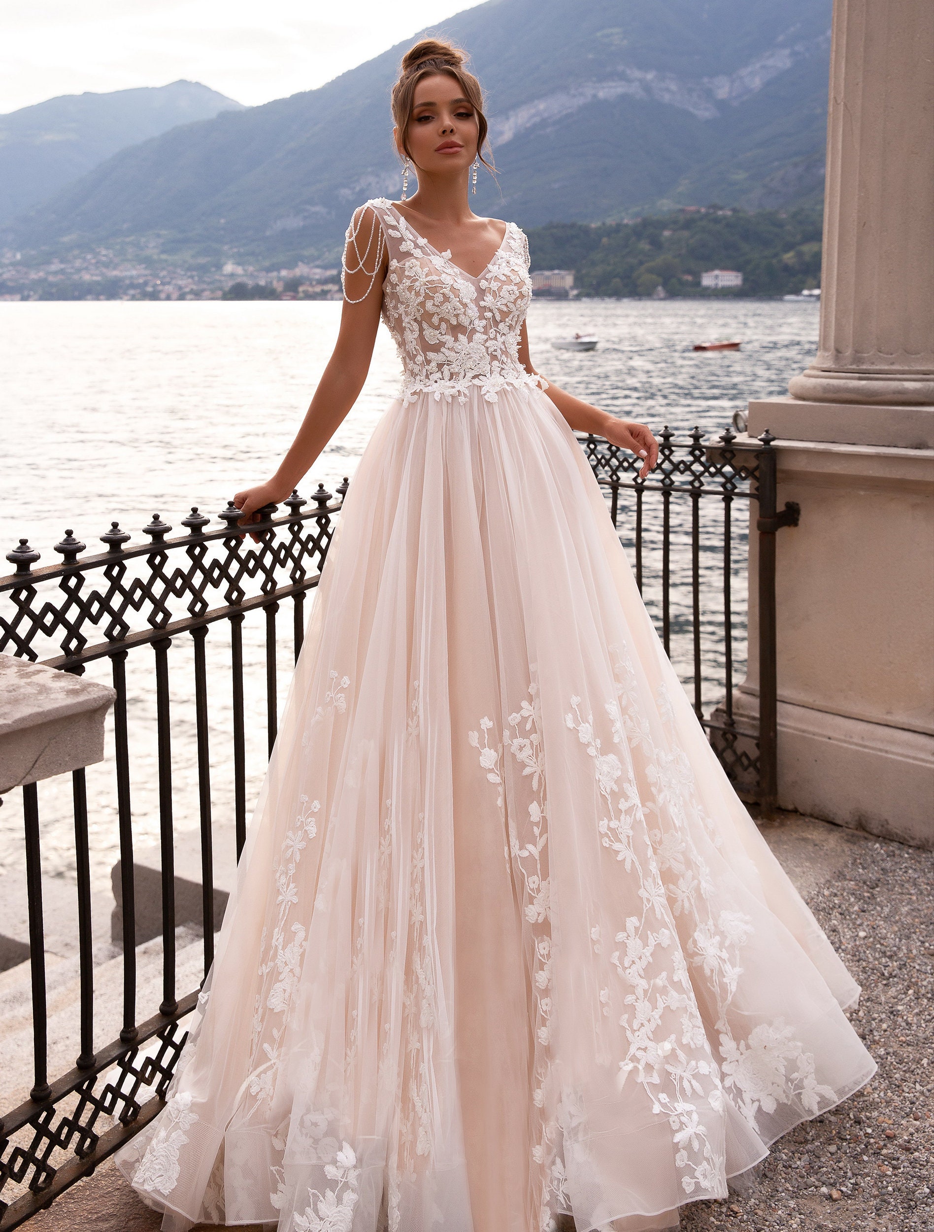 light lace wedding dress