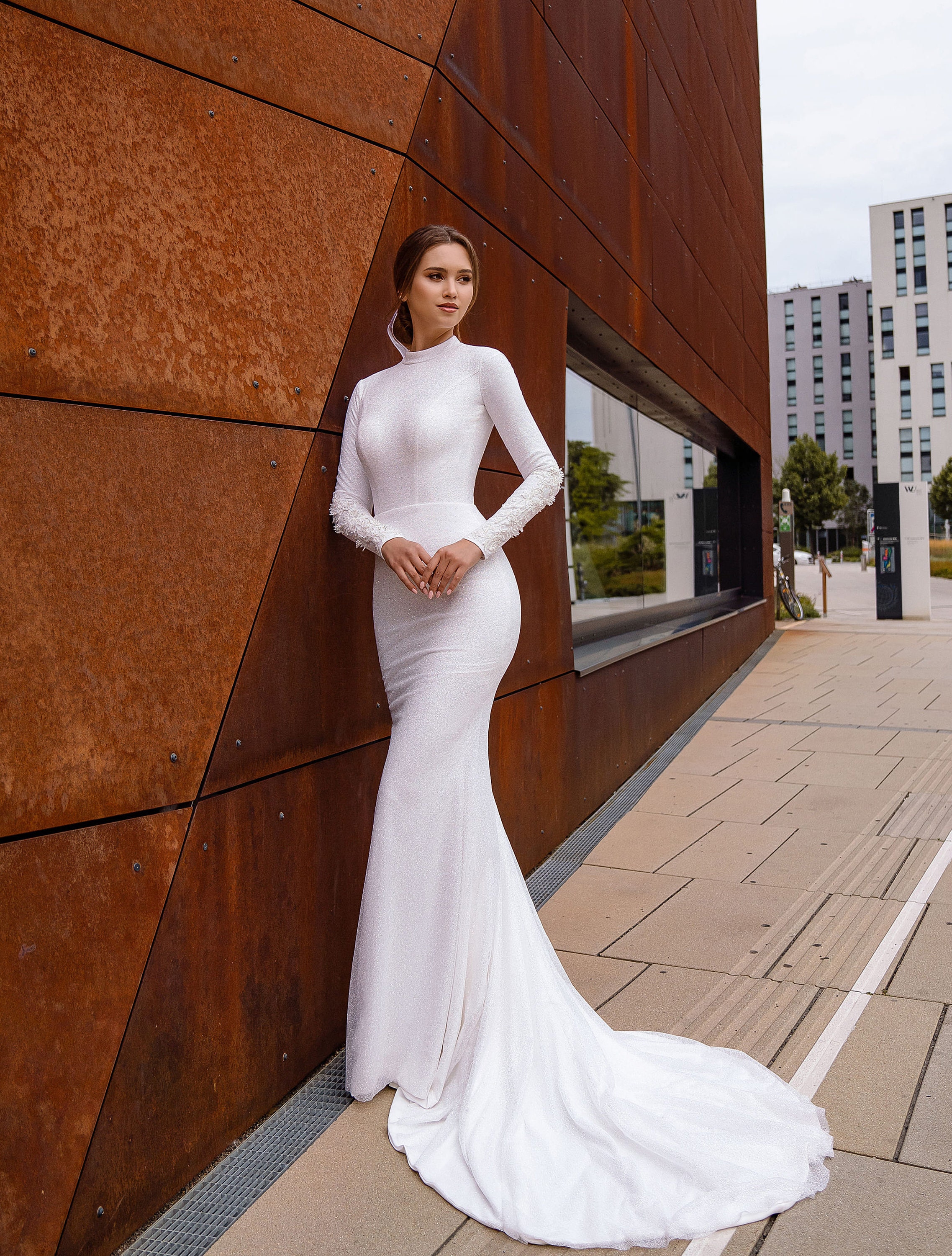 Sexy Mermaid Wedding Dress High Neck Wedding Dress Satin - Etsy Singapore