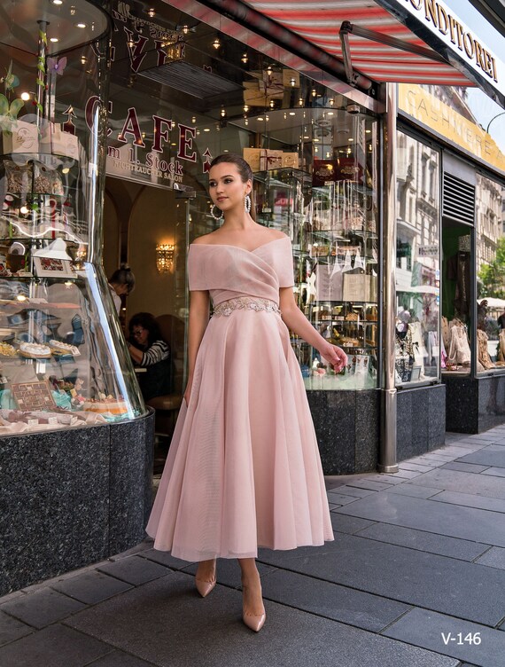 Elegant Cocktail Dress Powder Dress 