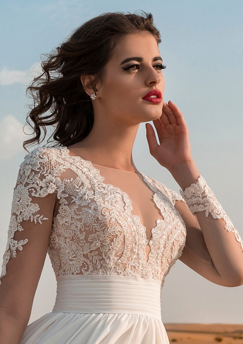 Long Sleeves Women Bridal Dress Custom Wedding Dress Etsy