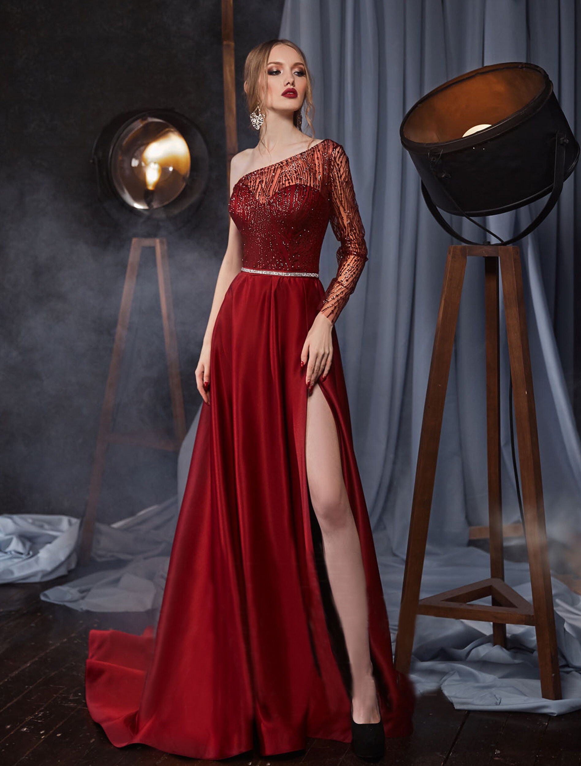 Christmas Party Dress One Shoulder Evening Dress Backless - Etsy