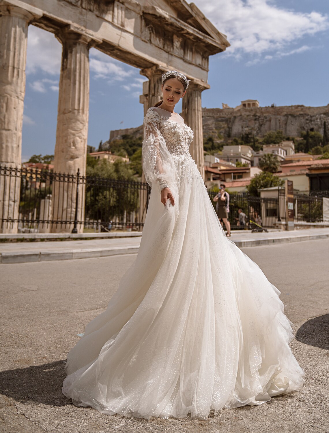Bridal White Gowns Lace Wedding Dress Long Sleeve Etsy