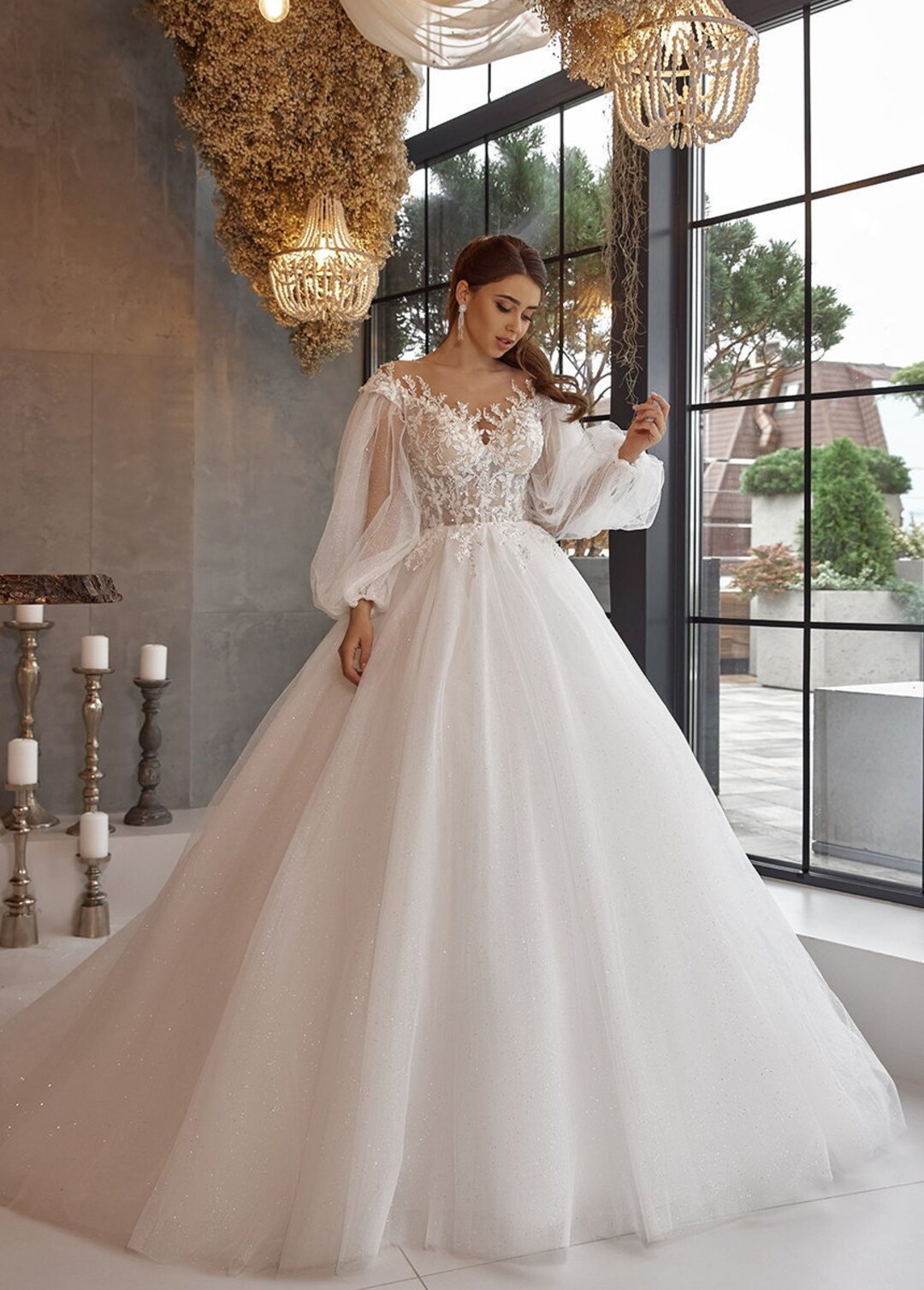 Luxury Bridal Gownwedding Dress Champagne off - Etsy