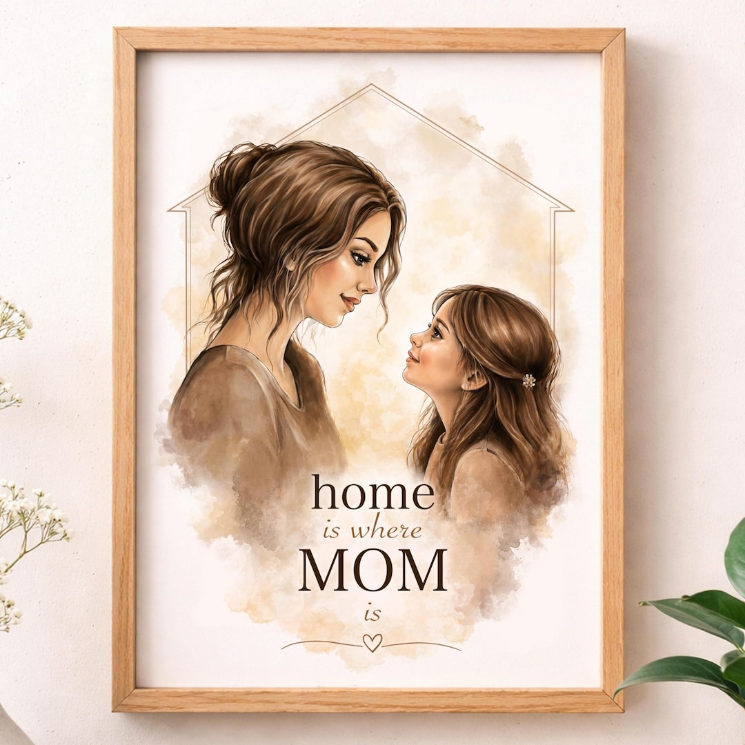 Mother and Daughter Wall Art Printable, Mom Gift, Family Love Poster ...