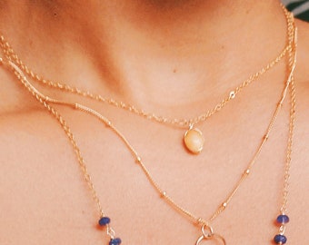 Sun Drop Necklace | Handmade | 14K Gold Filled | Sterling Silver | Gemstone