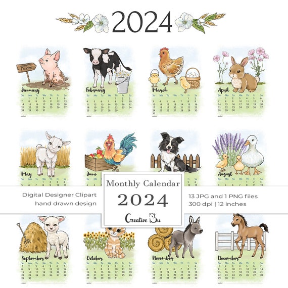 Free Animals Calendar 2024 Cissy Deloris