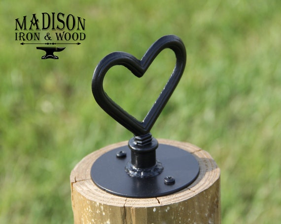 Heart Post Top For Round Wood Fence Post Wrought Iron fence - Etsy