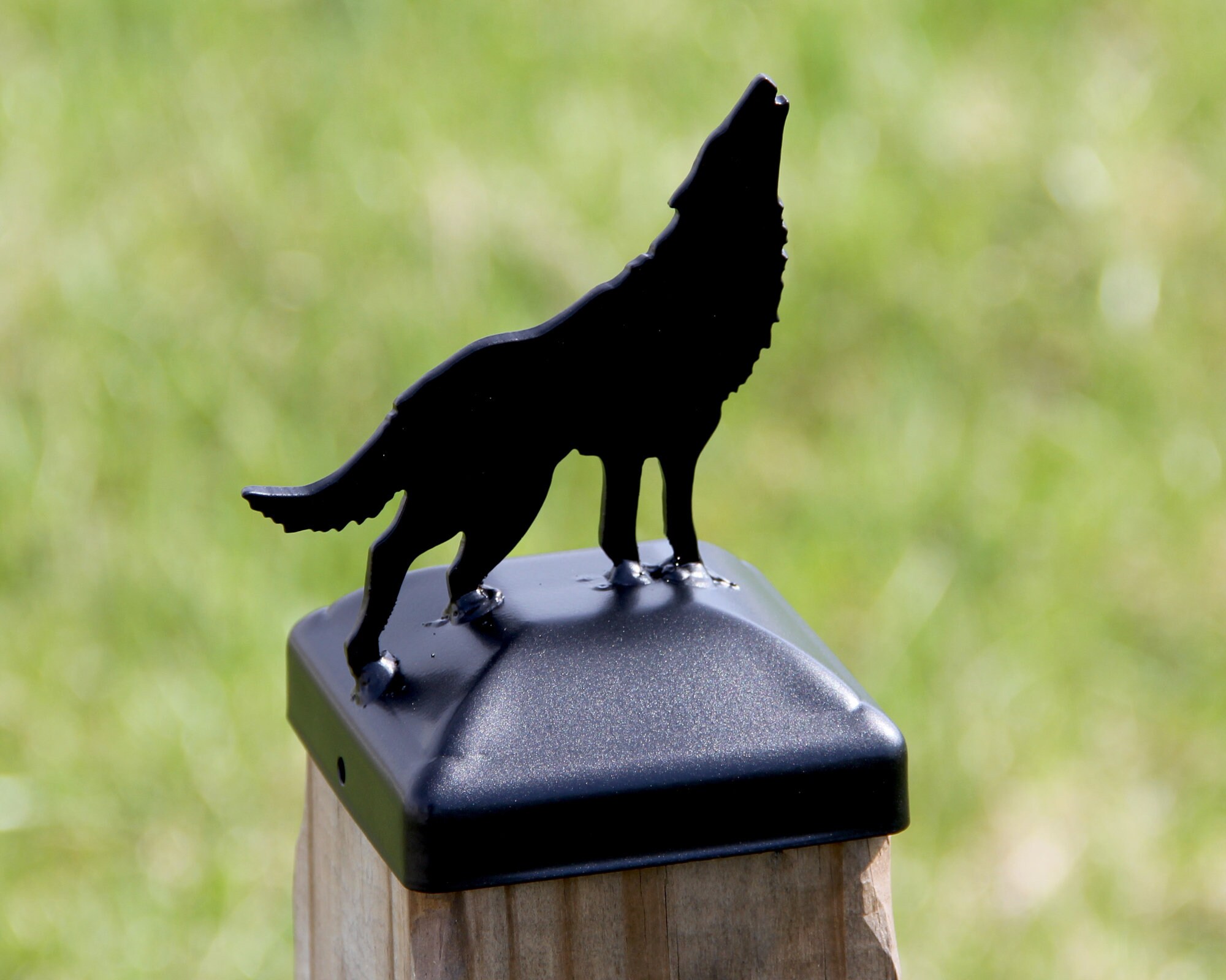 Wolf Post Cap for 4x4 Wood Fence Post Howling Wolf Finial Etsy