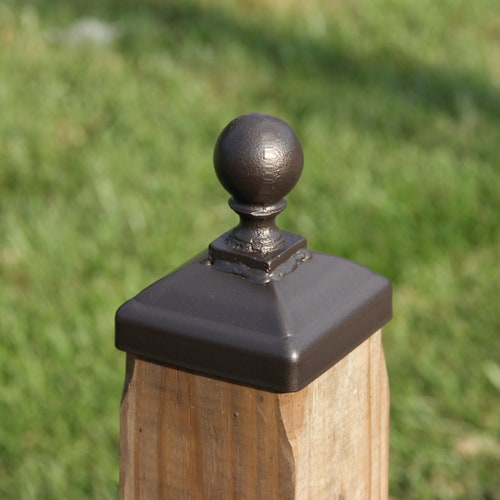 Post Cap for 4x4 Wood Post Wrought Iron Cannonball Basket Etsy