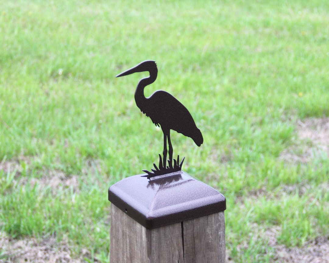 Blue Heron Post Cap for 4x4 Wood Fence Post Heron Finial Post Etsy