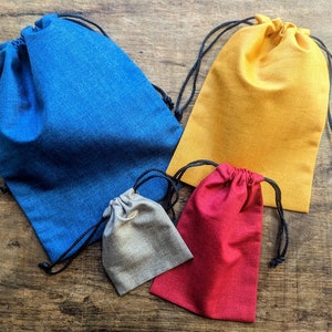 Board Game Components Double Drawstring Cotton Bags 32 Different Colours Tile Bag Meeple Bag Set of Bags Component Drawstring Bags Tile Bags