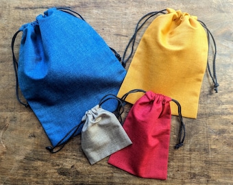 Board Game Components Double Drawstring Cotton Bags 32 Different Colours Tile Bag Meeple Bag Set of Bags Component Drawstring Bags Tile Bags