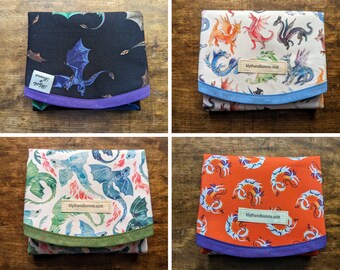 Dragons Reusable Vegan Sandwich Wraps, Round Plate Mat, Zero Waste Food Wrap Gift, Practical Eco-Gift, Zero Waste Alternative to Cling Film