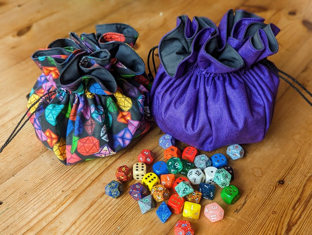 Large Drawstring Dice Bag With Compartments Dungeons and Etsy