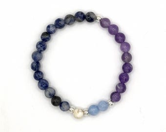 Antistressarmband gemaakt van natuurlijke energiestenen, amulet tegen stress, energieherstel, numerologie, mineralen, edelstenen