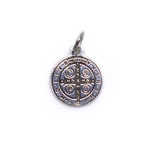 Saint Benedict medal pendant 18 mm sterling silver